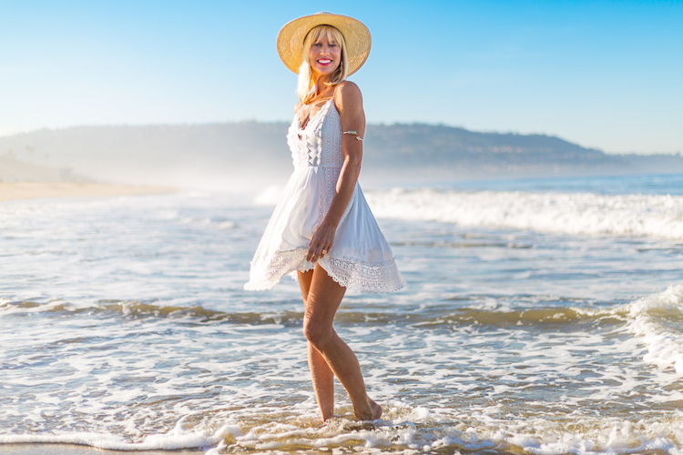 Catherine Grace O'Connell at the beach